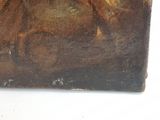 a painting of a man riding a horse in a field