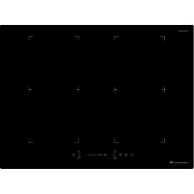 gros plan d'une plaque de cuisson noire sur fond blanc