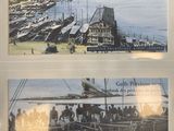 two pictures of a boat in the water and a boat in the water