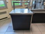 a stainless steel counter in a commercial kitchen