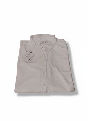 men ' s short - sleeved shirt in beige cotton