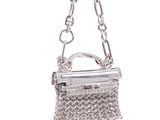 silver chain purse with chain and chain link