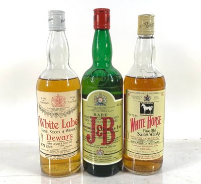 Lot de 3 bouteilles : White Horse Fine Old Scotch Wisky, Whi… - Photo 1
