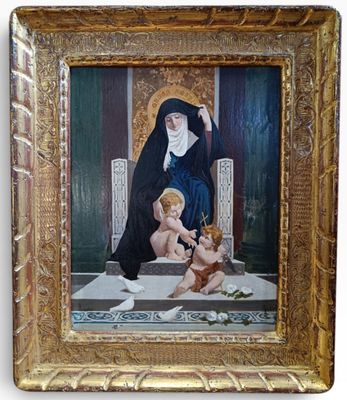 an image of a painting of a nun and a child