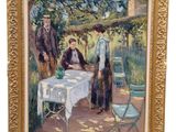 une image représentant un tableau où l'on voit deux personnes assises à une table
