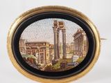 a picture of a picture of a roman city in a gold frame