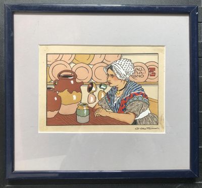 Georges Geo Fourrier (1898-1960), marchande de poteries, Aub…
