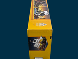 a yellow box with a picture of a motorcycle on it
