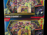 two boxes of pokemon trading cards are on display in a store