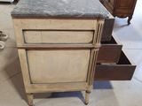 an image of a kitchen island with a marble top in a room