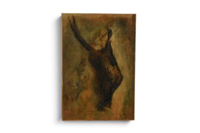une photo d'un tableau représentant un oiseau accroché au mur