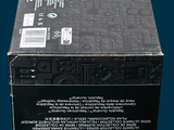 a black box that is open on a blue background