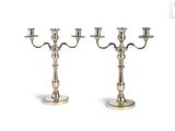 pair of antique silver plated candelabs with candlesticks