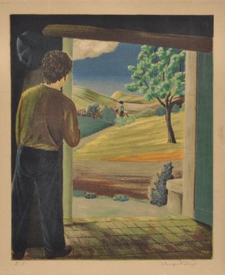 Serge FIORIO (1911-2011) : L'arrivée du cavalier. - Photo 1