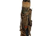 a wooden pole with a piece of rope wrapped around it