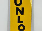 yellow and black sign with the word dunlop on it