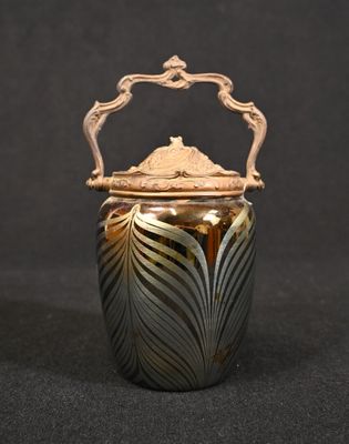 Dans le goût de LOETZ. Pot à biscuit en verre à motif de plu…