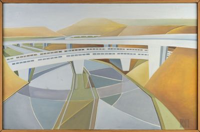 Anaël TOPENOT DEL DEBBIO (1942-2018) "Autoroute" acrylique s…