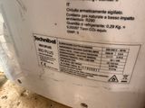 a close up of a tank with a label on it