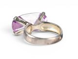 silver ring with amethorate and amethorate stone