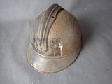 a helmet that is sitting on a table