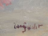 an image of a painting of a person walking on a beach
