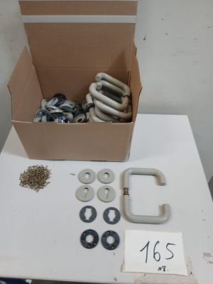 Lot de 11 pièces de poignées de porte en métal laqué gris av…