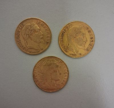 trois souverains d'or de l'Empire britannique