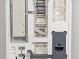 a picture of a model of a building with a door