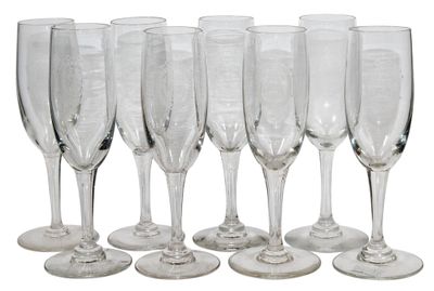 COMPAGNIE GENERALE TRANSATLANTIQUE CGT - Suite de 8 FLUTES A… - Photo 1