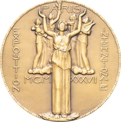 une image représentant une pièce d'or sur laquelle figure la statue d'une femme