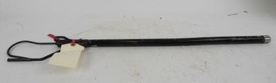 a black handle with a tag attached to it