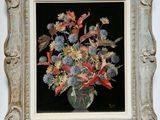 une image d'une peinture de fleurs dans un vase