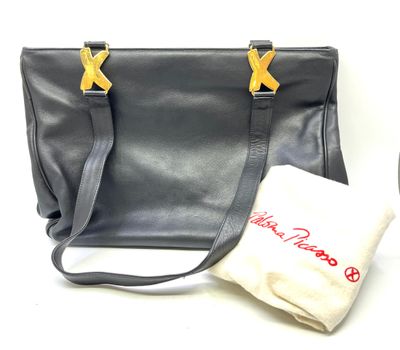 PALOMA PICASSO. Sac porté épaule en box noir, bijouterie en …