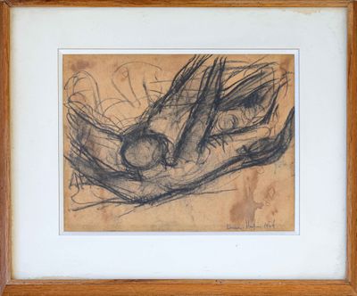 dessin d'un oiseau sur une feuille de papier dans un cadre en bois
