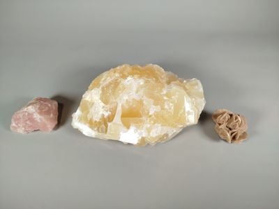 a piece of rock that is next to some rocks