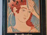 a book with a picture of a woman with flowers in her hair