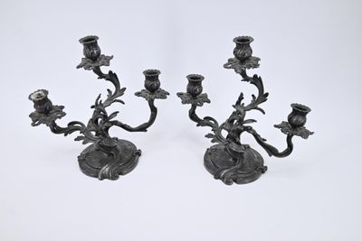 Victor SAGLIER (1809-1894) Paire de candélabres à trois bras…