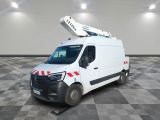 a white van with a crane on top of it