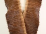 a close up of a fur vest on a mannequin mannequin
