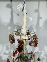 Lustre cage électrifié à huit bras de lumières orné de chute… (photo 6)