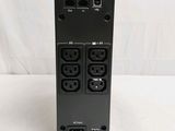 a close up of a black power strip with multiple outlets