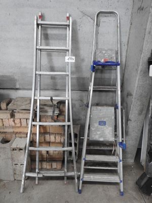 two ladders next to each other in a room