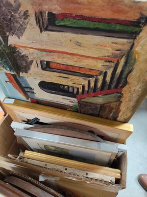 a picture of a painting being displayed on a easel