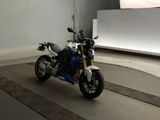 a motorcycle that is parked in a garage
