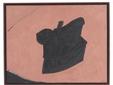 une image représentant un tableau noir et rose accroché à un mur rose