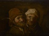 une image représentant un tableau sur lequel figurent deux hommes coiffés de chapeaux