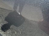 a shadow of a person on the glass of a car
