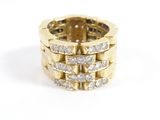 une image représentant une bague en or sertie de cinq rangées de diamants