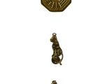 several different types of metal items are displayed on a white surface
